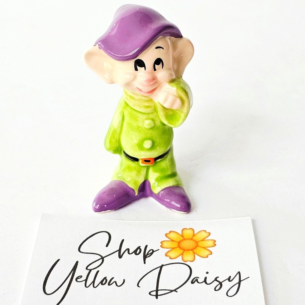 Vintage Disney‎ Dopey Ceramic Figurine Japan Snow White Seven Dwarfs Collectible